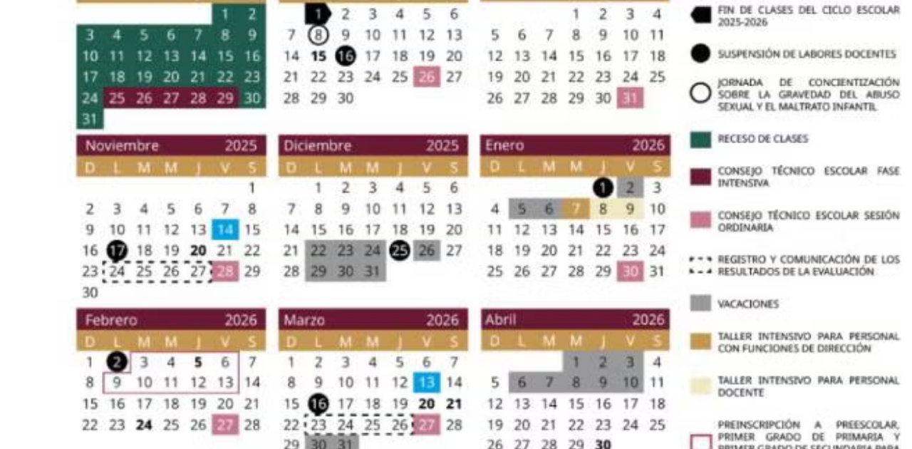 Ya salió el Calendario Escolar 2025 a 2026. Mira cuándo inician las clases