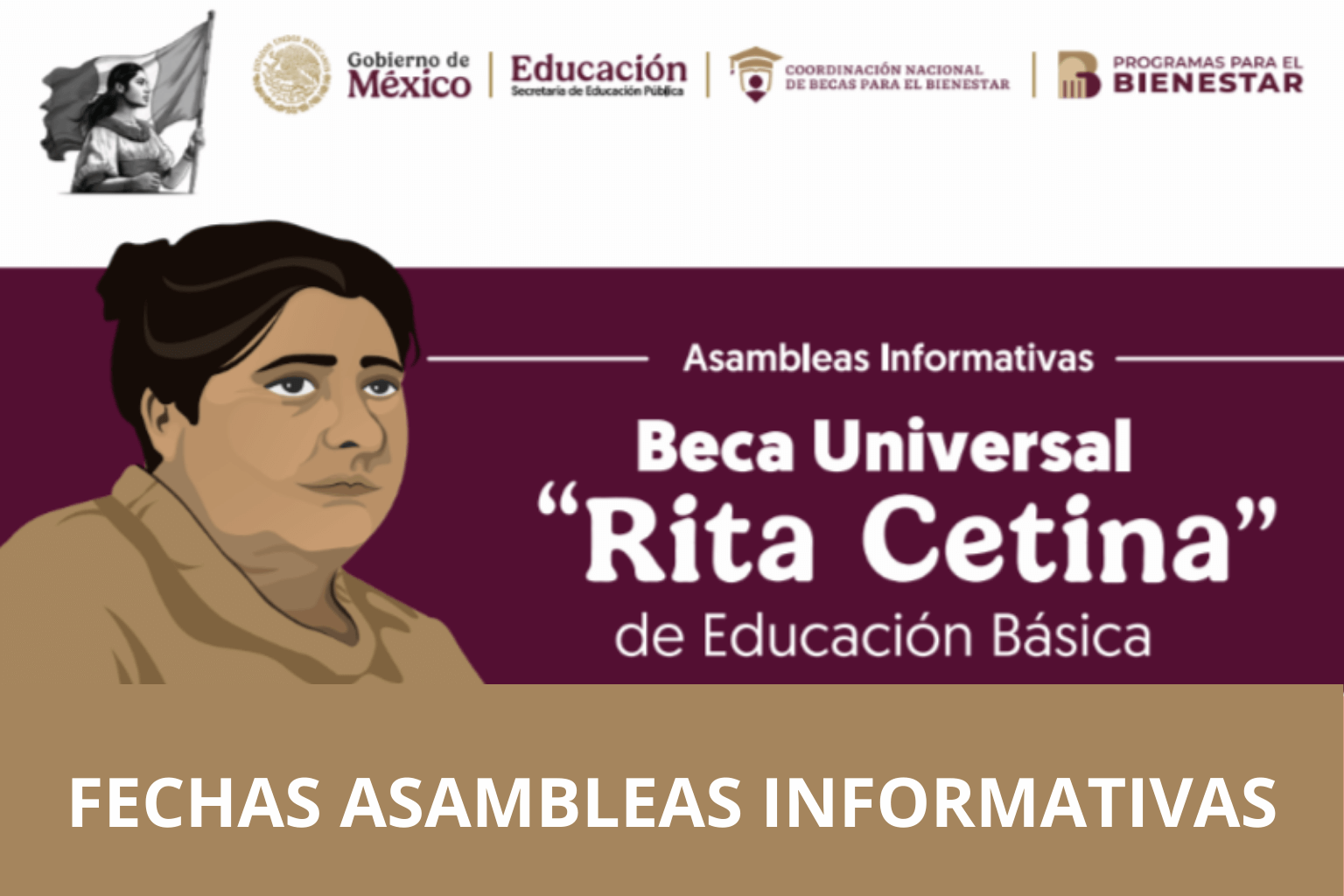 Fechas de las Asambleas Informativas de la Beca Rita Cetina para primaria